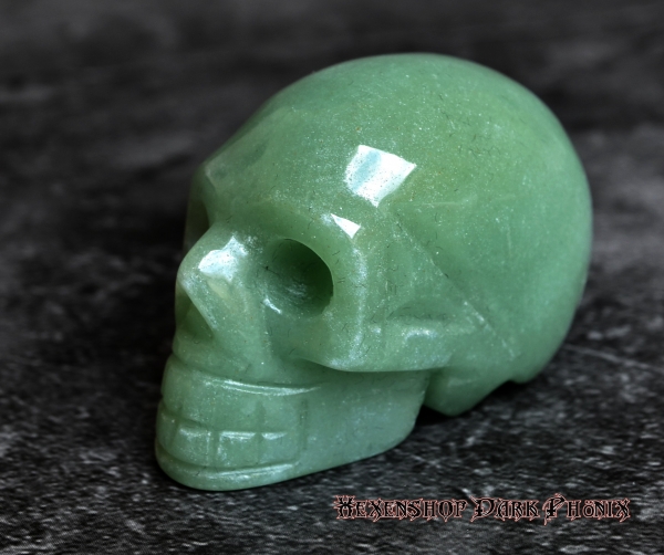 Hexenshop Dark Phönix Jade Kristallschädel Hejkal Totenkopf Halbedelstein